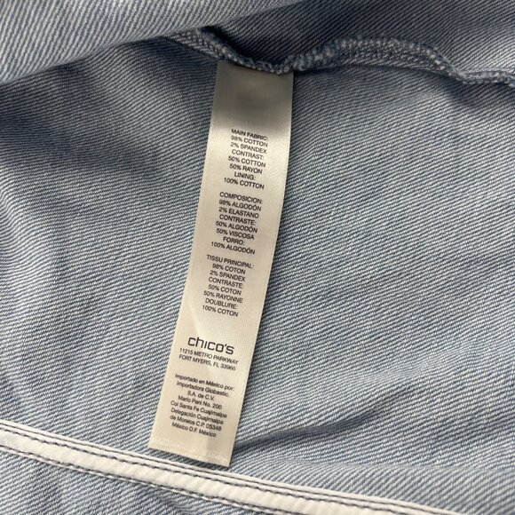 Chico's Denim & Sequin Jacket Size 2 Large Stretch - Picture 4 of 6